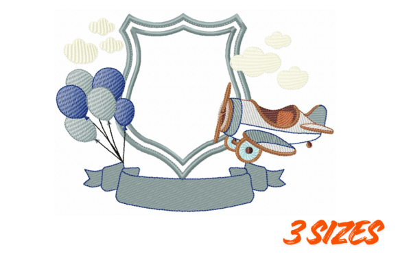 Aviator Baby Frame Embroidery Design