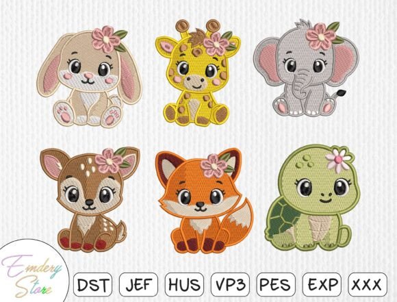 Baby Animals Embroidery Design Bundle