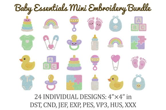 Baby Essentials Mini Embroidery Bundle