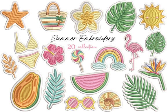 Beach Vacation Patch Embroidery