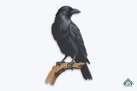 Black Raven Machine Embroidery Design
