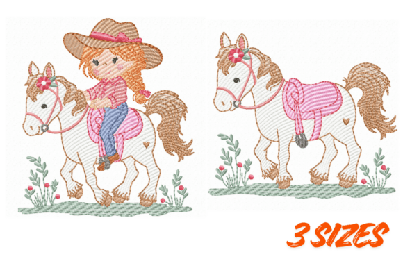 Cowgirl Horse Embroidery Bundle Set