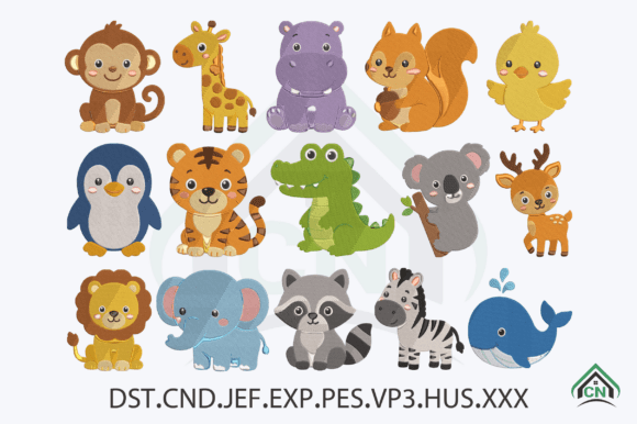 Cute Animal Embroidery Design Bundle