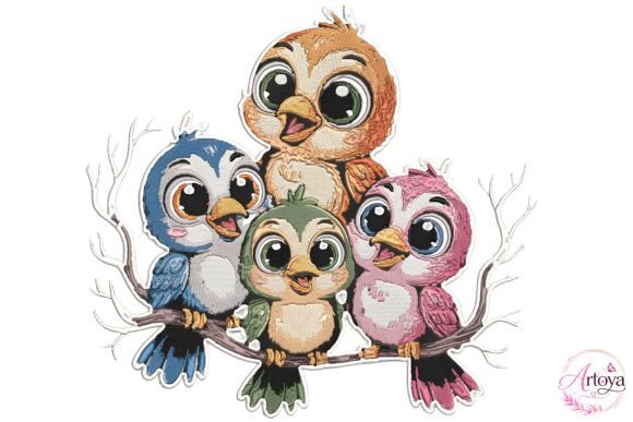 Cute Bird Embroidery Bundle