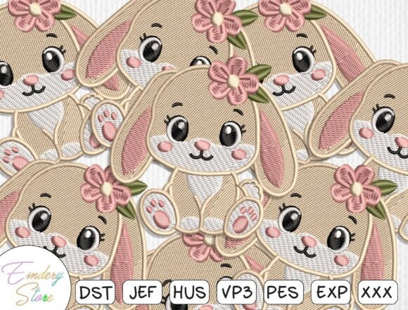 Cute Bunny Embroidery Patch Design