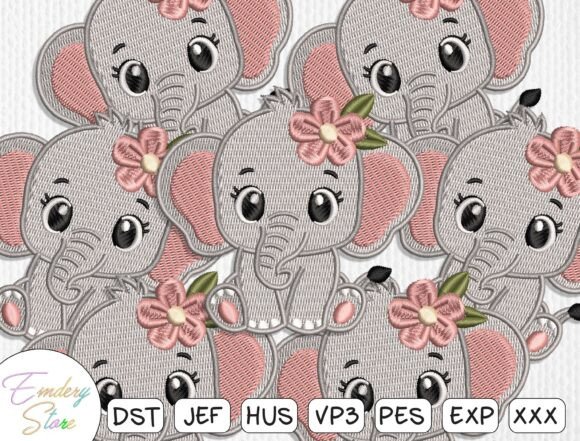 Cute Elephant Embroidery Patch Design