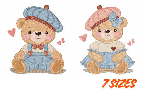 Cute Teddy Bear Embroidery Bundle Set