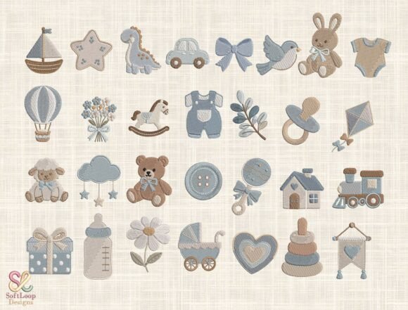 Giant Baby Boy Nursery Embroidery Bundle