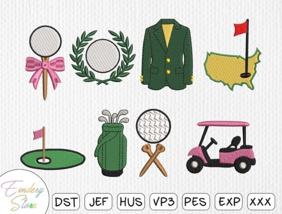 Golf Collection Embroidery Design Set