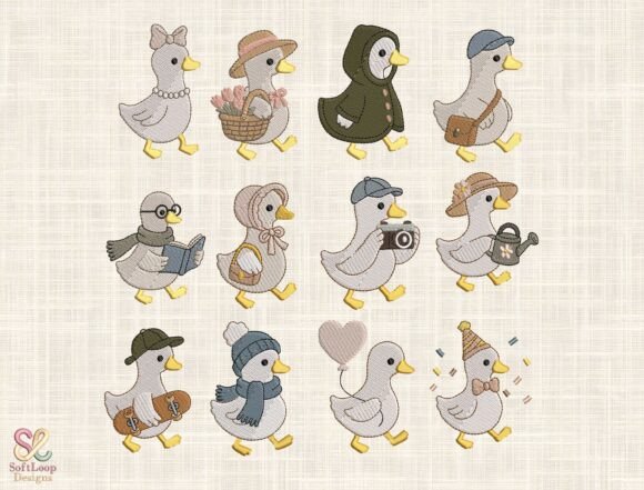 Goose Embroidery Design Bundle