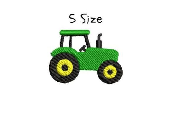 Green Farm Tractor Embroidery Design