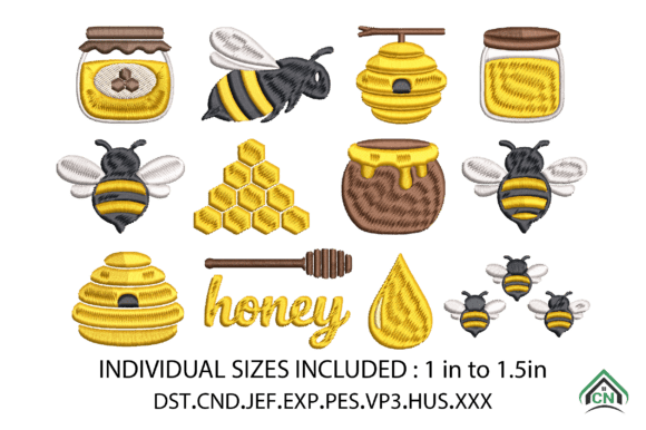 Honey Bee Mini Embroidery Bundle
