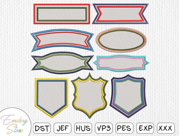 Label Patch Embroidery Design