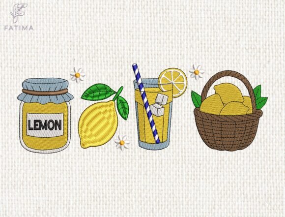 Lemon Summer Embroidery Design