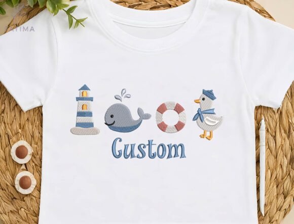 Personalized Nautical Embroidery Design
