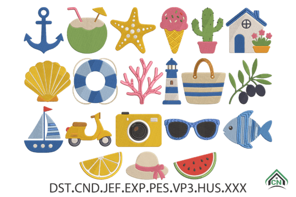 Summer Mini Embroidery Design Bundle