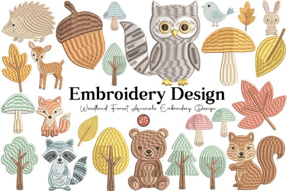 Woodland Forest Animals Embroidery
